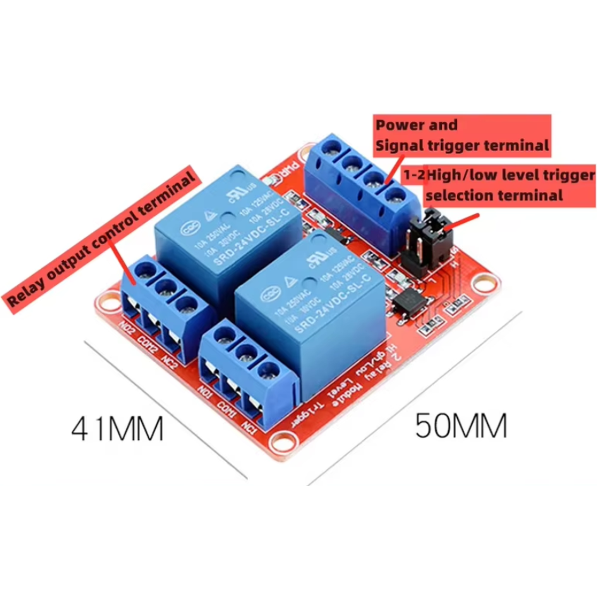 Modulo rele 5V de 2 canales